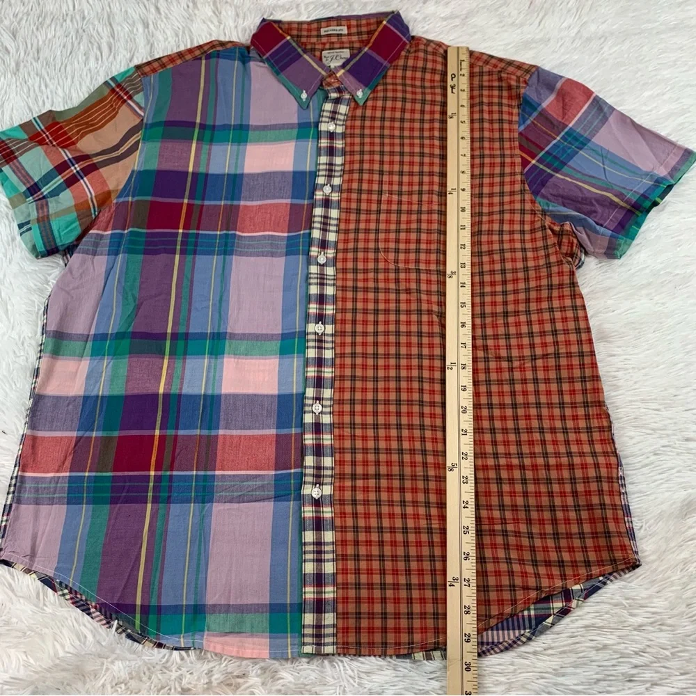 J‎ Crew Relaxed short-sleeve Indian madras button up shirt in mixed plaid